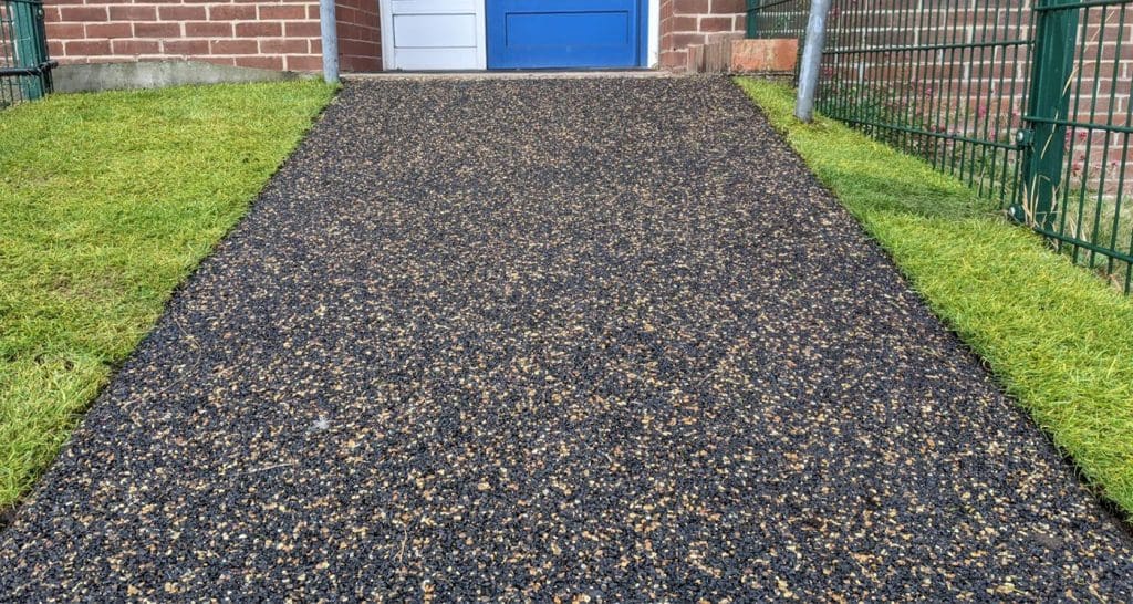 Gold-Black Soft Gravel Path at Rotherham Primary School