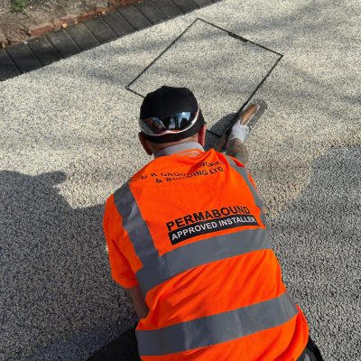 GR Groundworks Installing 250m² PERMABOUND Driveway