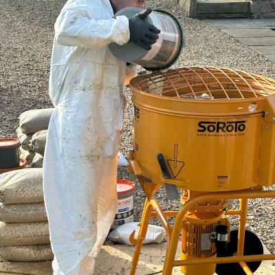 Mixing PERMABOUND Resin Bound Stone In SoRoTo Forced Action Mixer